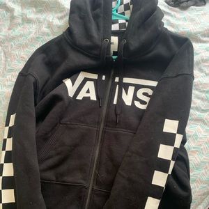 Vans cropped checkered detail hoodie